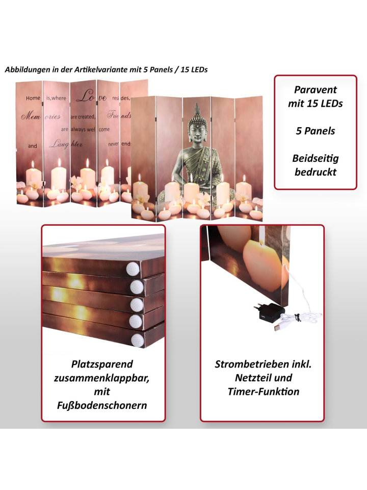 MCW LED-Paravent mit Timer günstig kaufen onesize