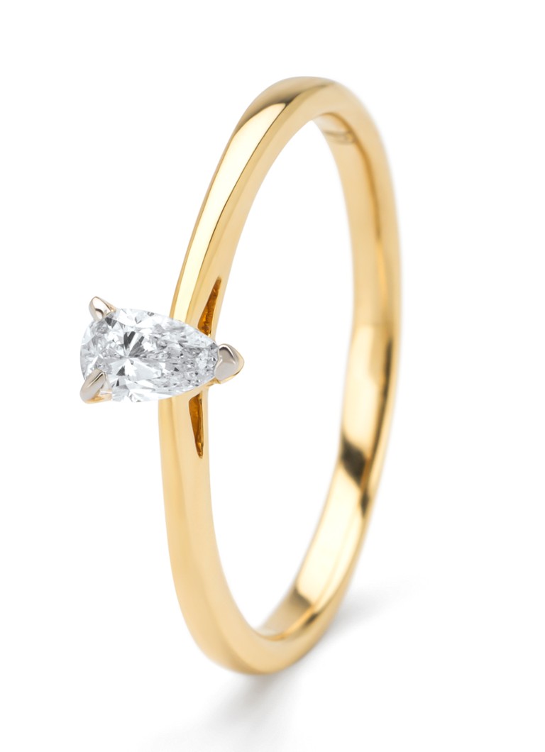 Inel din aur Diamond Point cu un diamant Starlight de 0.15 ct