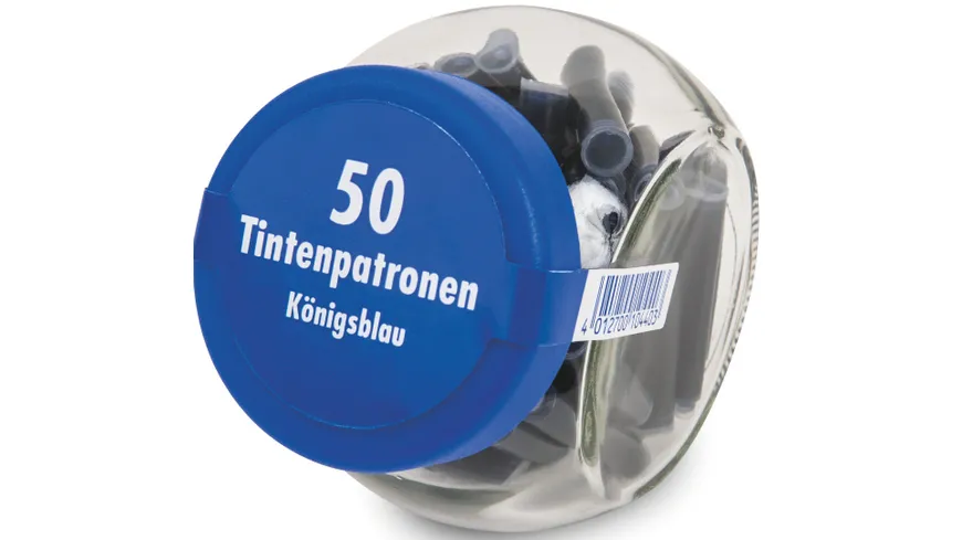 Tintenpatronen im Glas 30 Stück königsblau