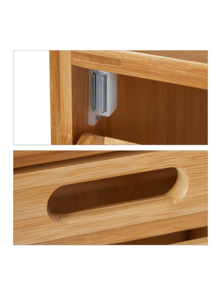relaxdays Wäscheschrank mit Wäschekorb Bambus günstig kaufen onesize