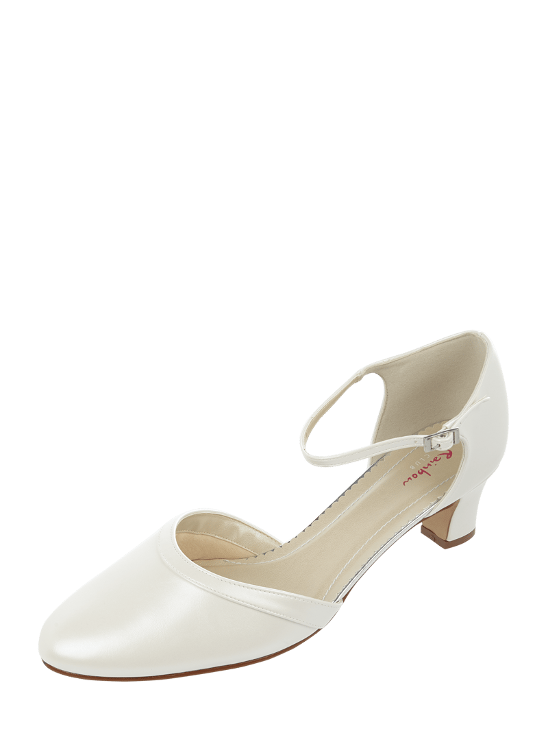 Pumps in Leder-Optik in offwhite