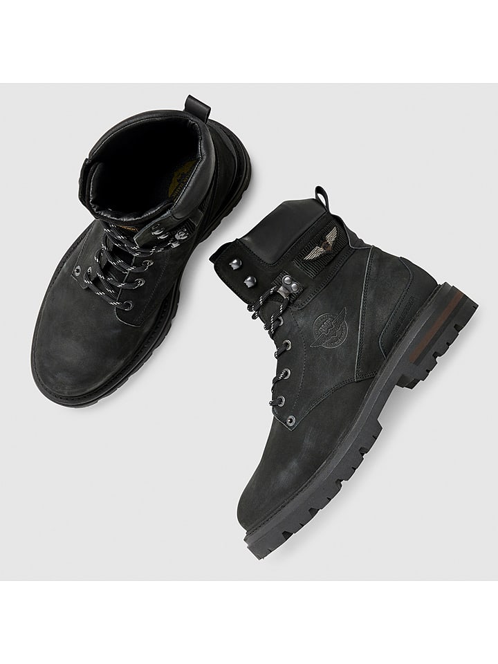 PME Legend Leder-Boots in Schwarz günstig kaufen