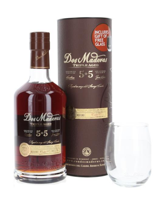 Dos Maderas 5+5 Triple Aged PX Rumspirituose inkl. Glas 0,7 l·40 % vol