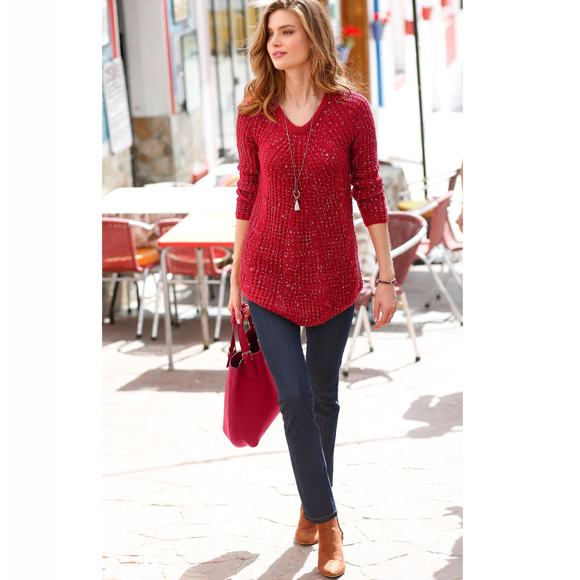 Jean taille haute coupe droite