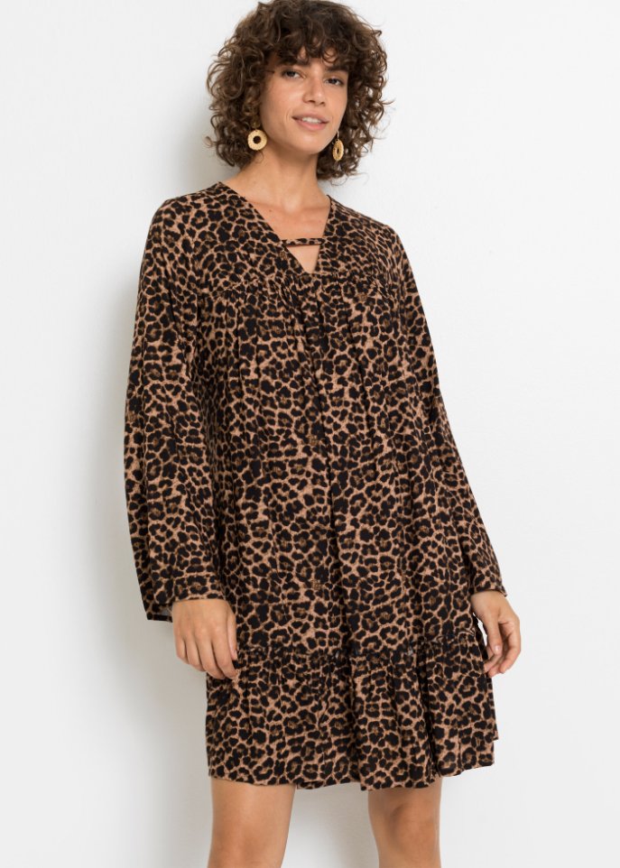 Kurzes Kleid mit Animalprint