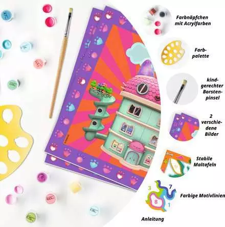 CreArt Gabby's Dollhouse - Malen nach Zahlen für Kinder ab 5 Jahren