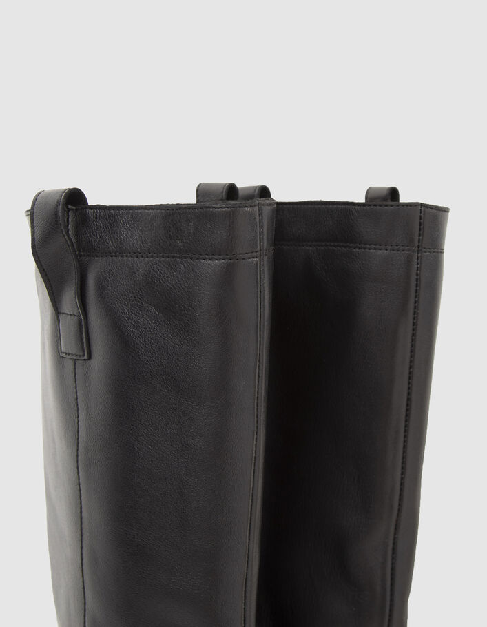 Bottes noires cuir velours esprit santiag Femme