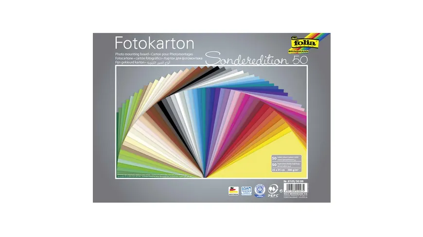 folia Fotokarton 50 Bögen 25 x 35 cm sortiert
