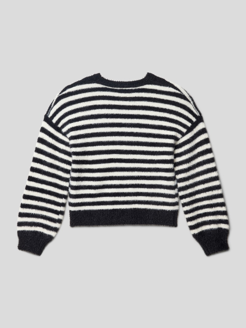 Strickpullover mit Streifenmuster in offwhite