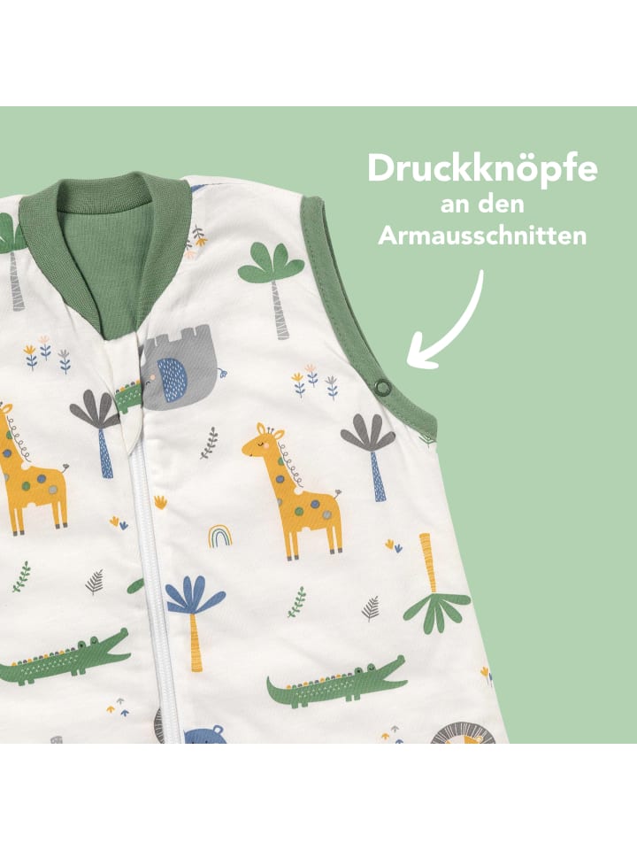 Schlummersack Schlafsack mit Füßen und umklappbaren Bündchen 1.0 TOG in Dunkelgrün günstig kaufen