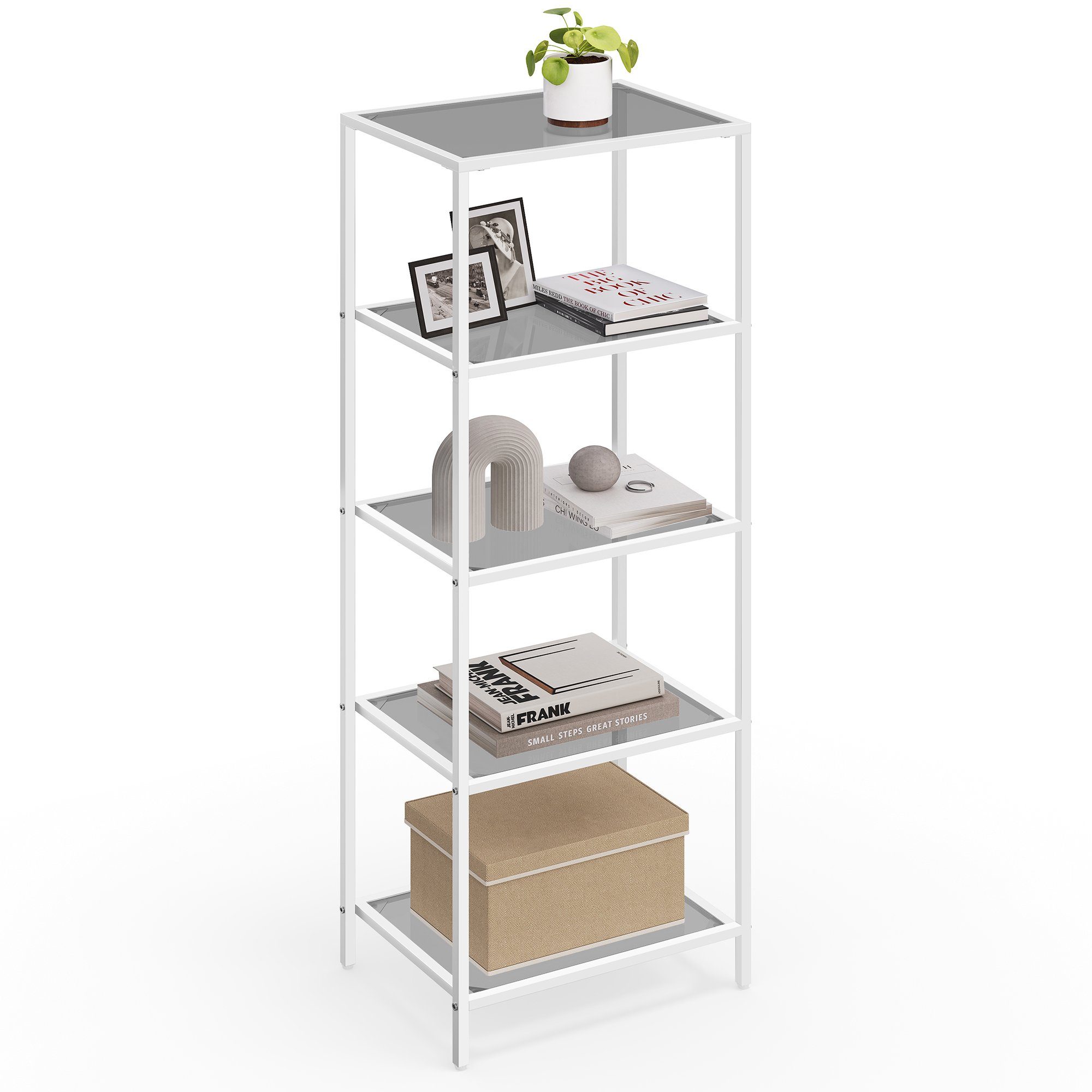VASAGLE Bücherregal, 1-tlg., Standregal, Küchenregal, stabil, H:90 - 177.3