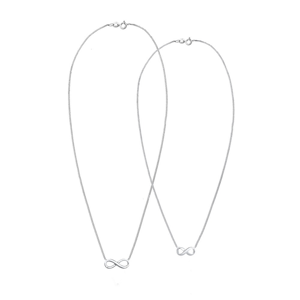 Elli Elli Collier Symbole Infini Amour Mére Enfant Ensemble Collier Femme - (925/1000) Bijoux