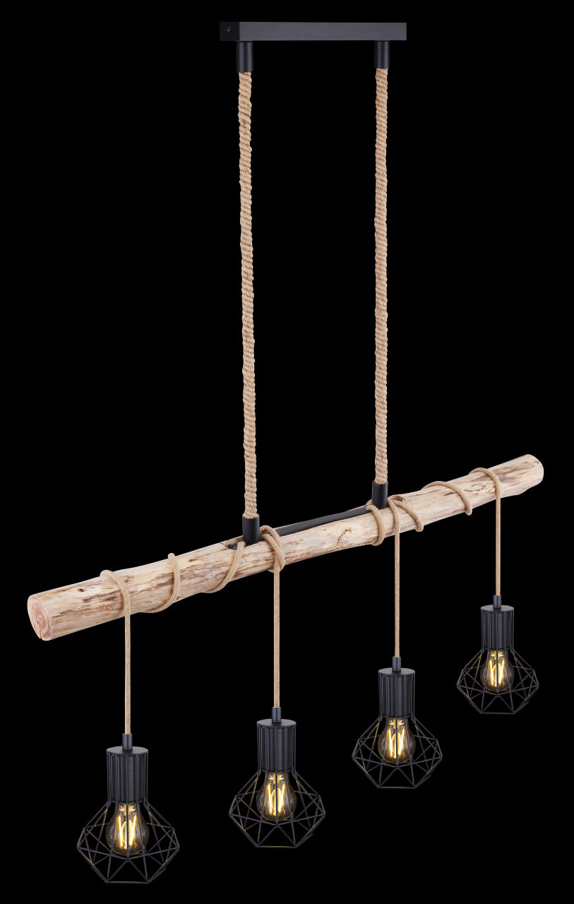 Globo Lighting - PRISKA - Hängeleuchte Metall schwarz, 4x E27