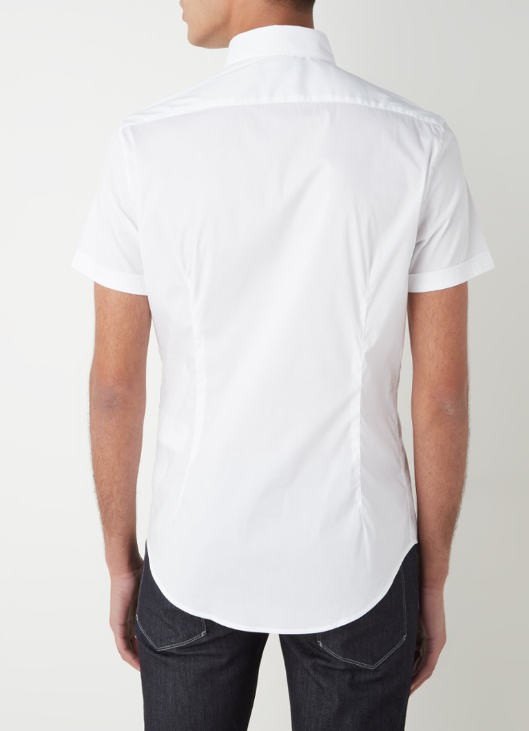 Cămașă cu mânecă scurtă și croială elastică, model Emporio Armani