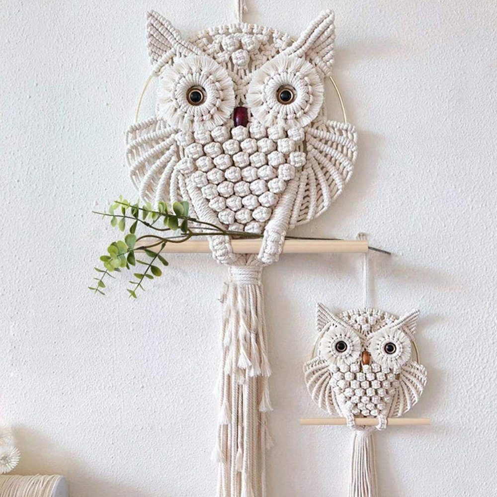 Wandteppich Eule Spitze Wandteppich Wandteppich Hand gewebt Boho Dekoration, ZanMax, kleiner