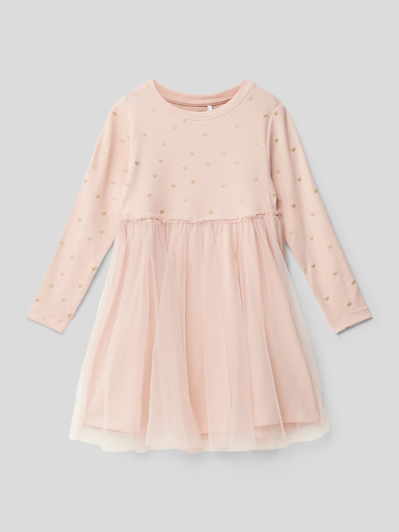 Kleid mit Allover-Muster in altrosa
