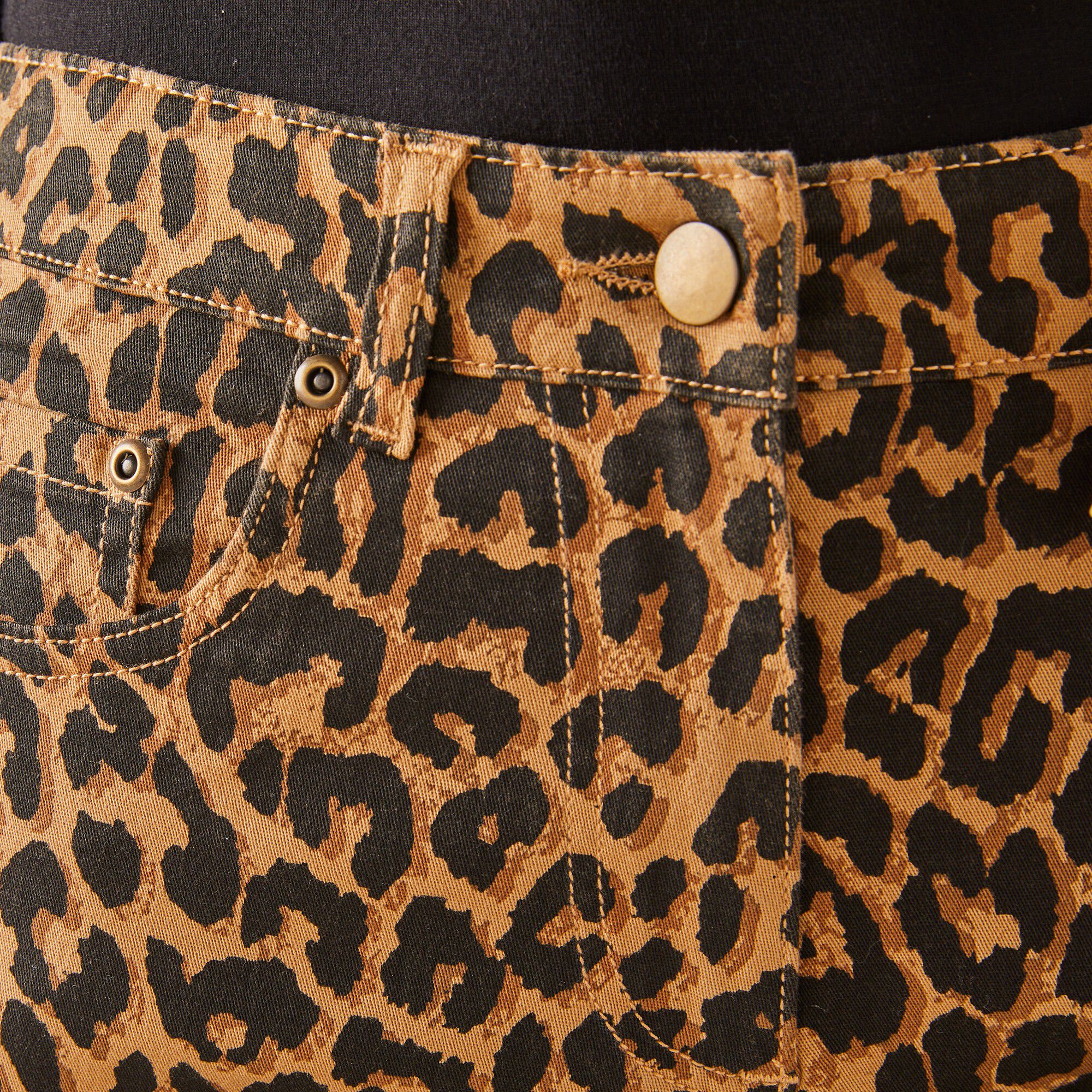 Pantalon droit stretch imprimé peau de bête