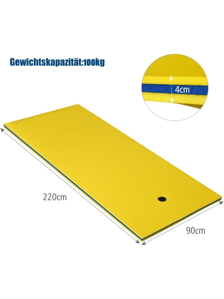 COSTWAY Schwimmmatte 220x90cm in Gelb günstig kaufen onesize
