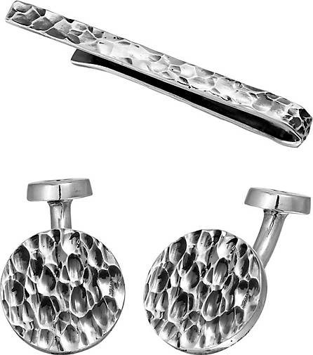 KUZZOI Schmuckset Manschettenknöpfe Krawattennadel Set 925 Silber