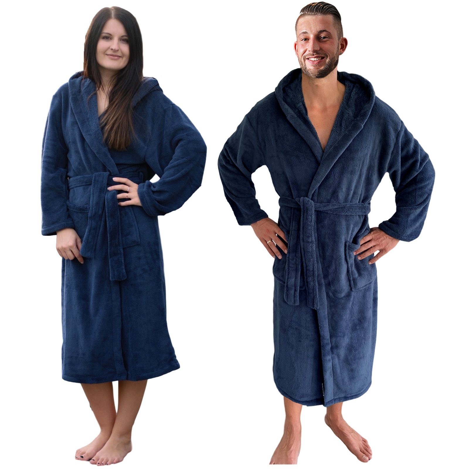 HOMELEVEL Unisex-Bademantel Bademantel Unisex Reise Morgenmantel Mikrofaser, Polyester