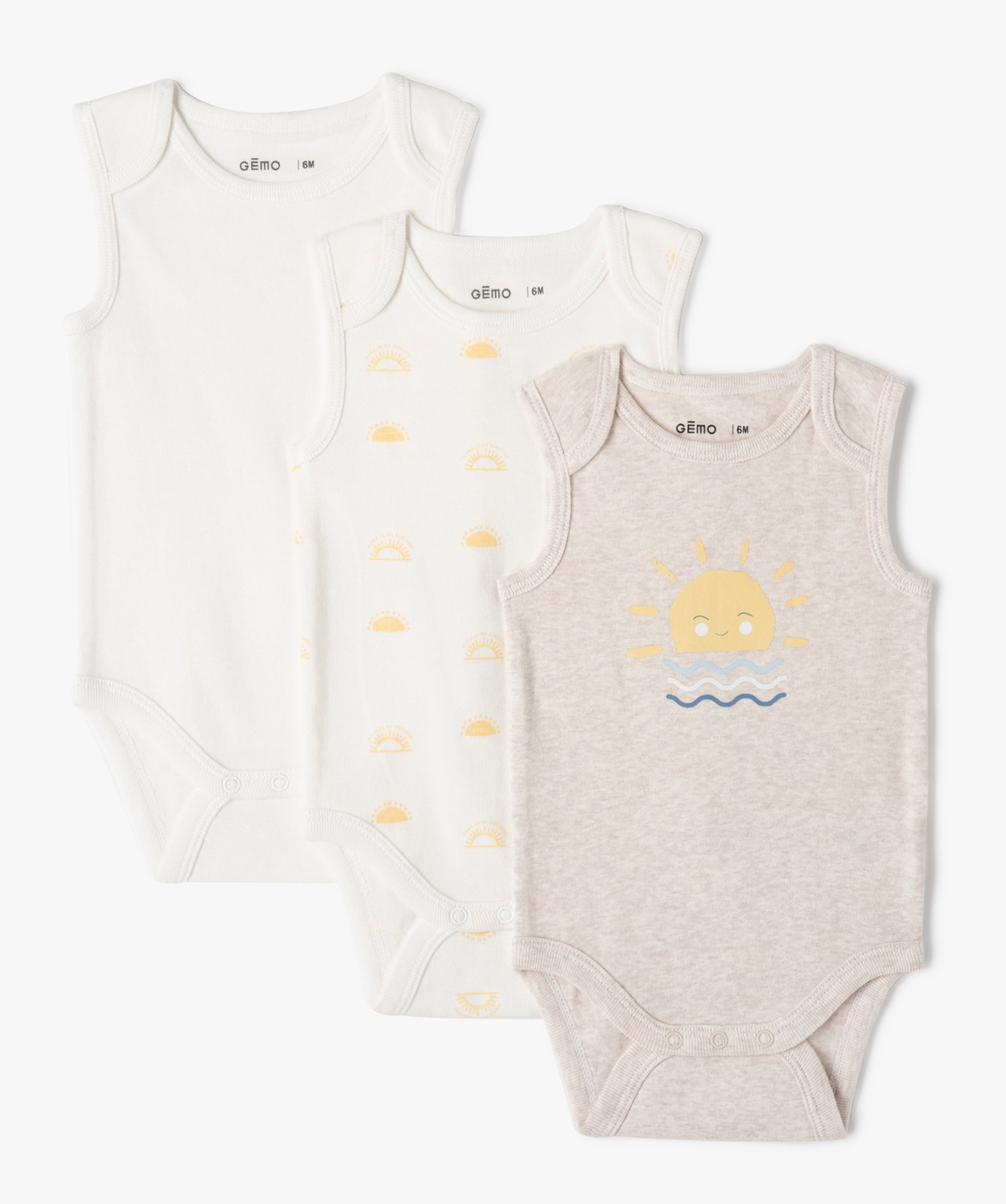 Body bébé Garçon sans manches (lot de 3) beige | GEMO