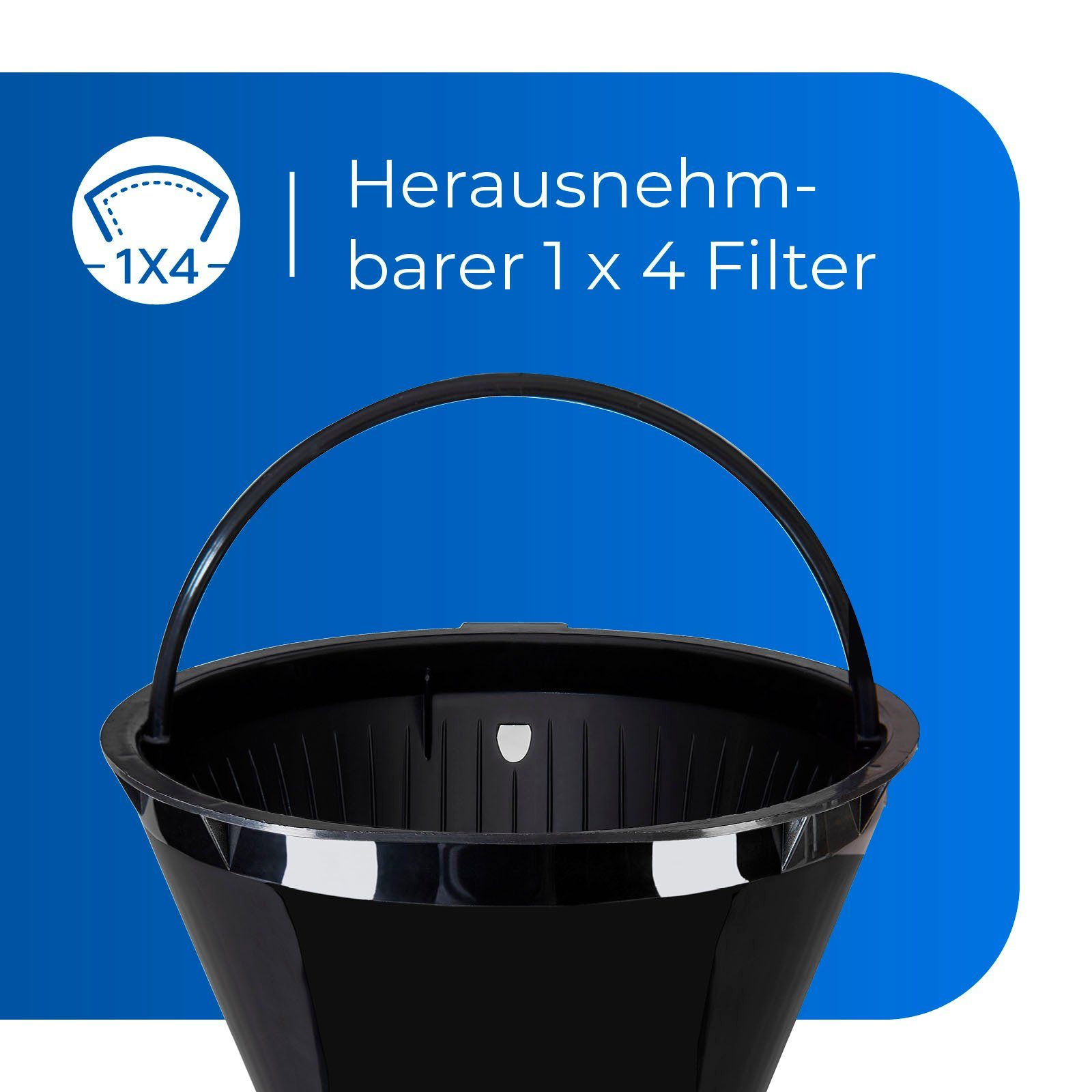 exquisit Filterkaffeemaschine KA 6502 sw, 1l Kaffeekanne, Papierfilter 1x4, inkl. 2 Thermoskannen