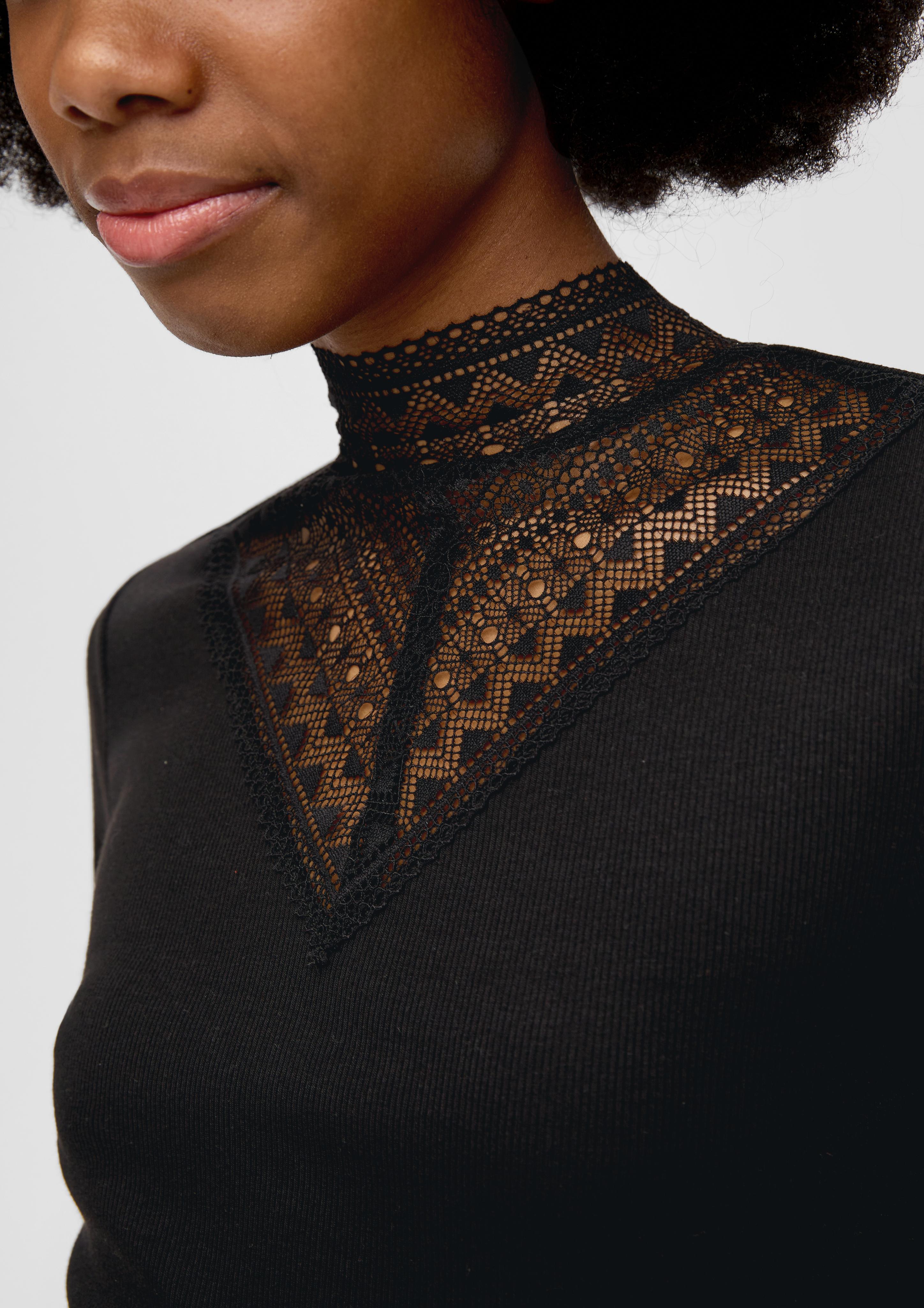 Langarmshirt mit Spitzen-Detail  2141121-9999