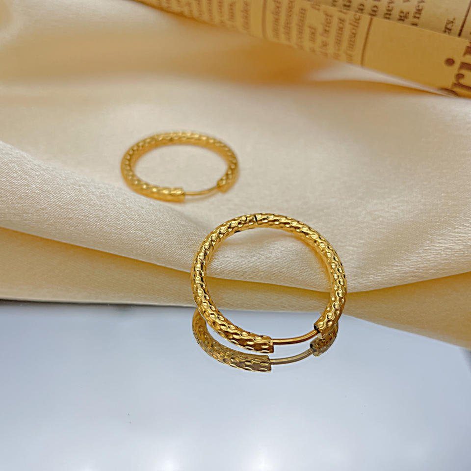 ENGELSINN Ohrring-Set Ohrschmuck Ohrhänger Schmuck Creolen Gold Edelstahl Schmuck getupft (2-tlg), inkl. Geschenkbox