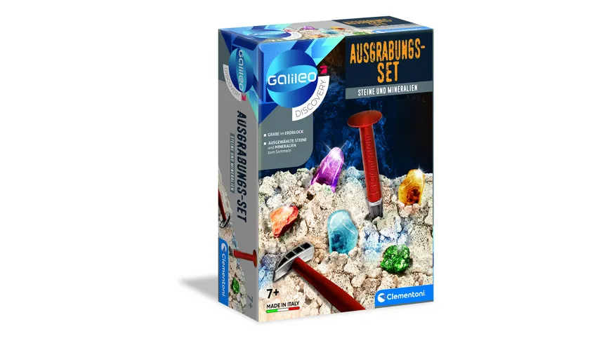 Clementoni - Galileo - Ausgrabungs-Set - Steine und Mineralien