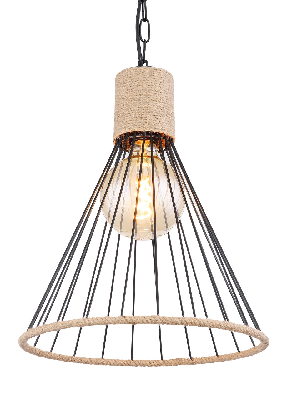 Globo Lighting - HALIA - Hängeleuchte Metall schwarz matt, 1x E27