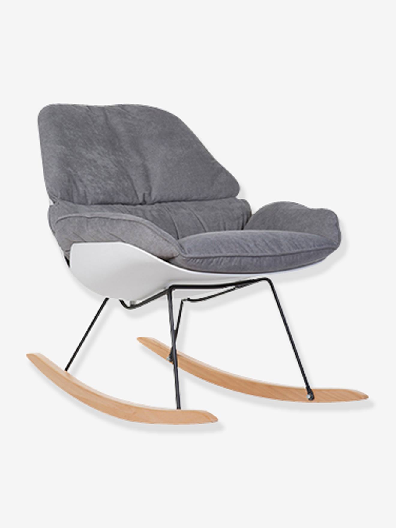 Fauteuil à bascule CHILDHOME Rocking Chaise Lounge blanc + gris