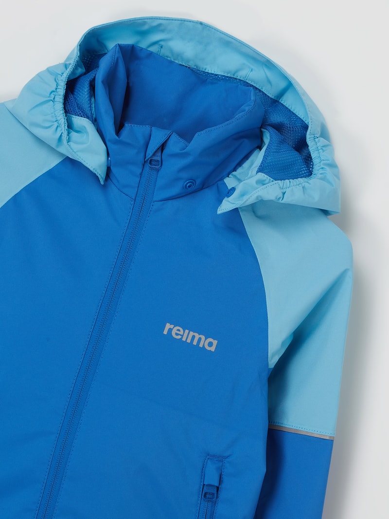 Jacke mit abnehmbarer Kapuze Modell 'Fiskare' - wasserdicht in ozean blau