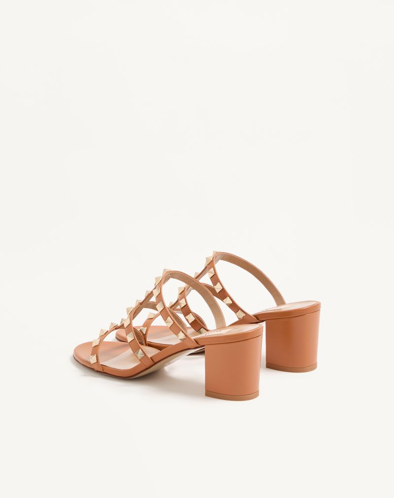 Rockstud Calfskin Slider Sandal 60mm