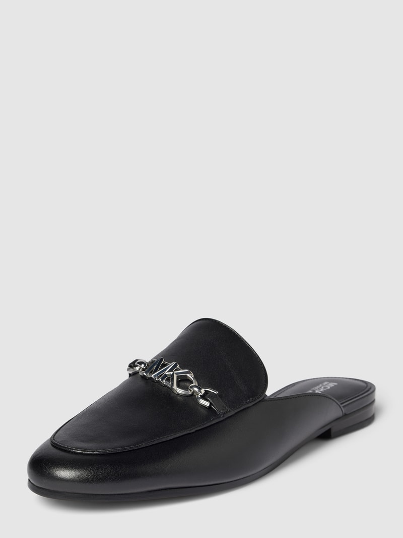 Loafer aus Leder mit Label-Applikation Modell 'TIFFANIE' in schwarz