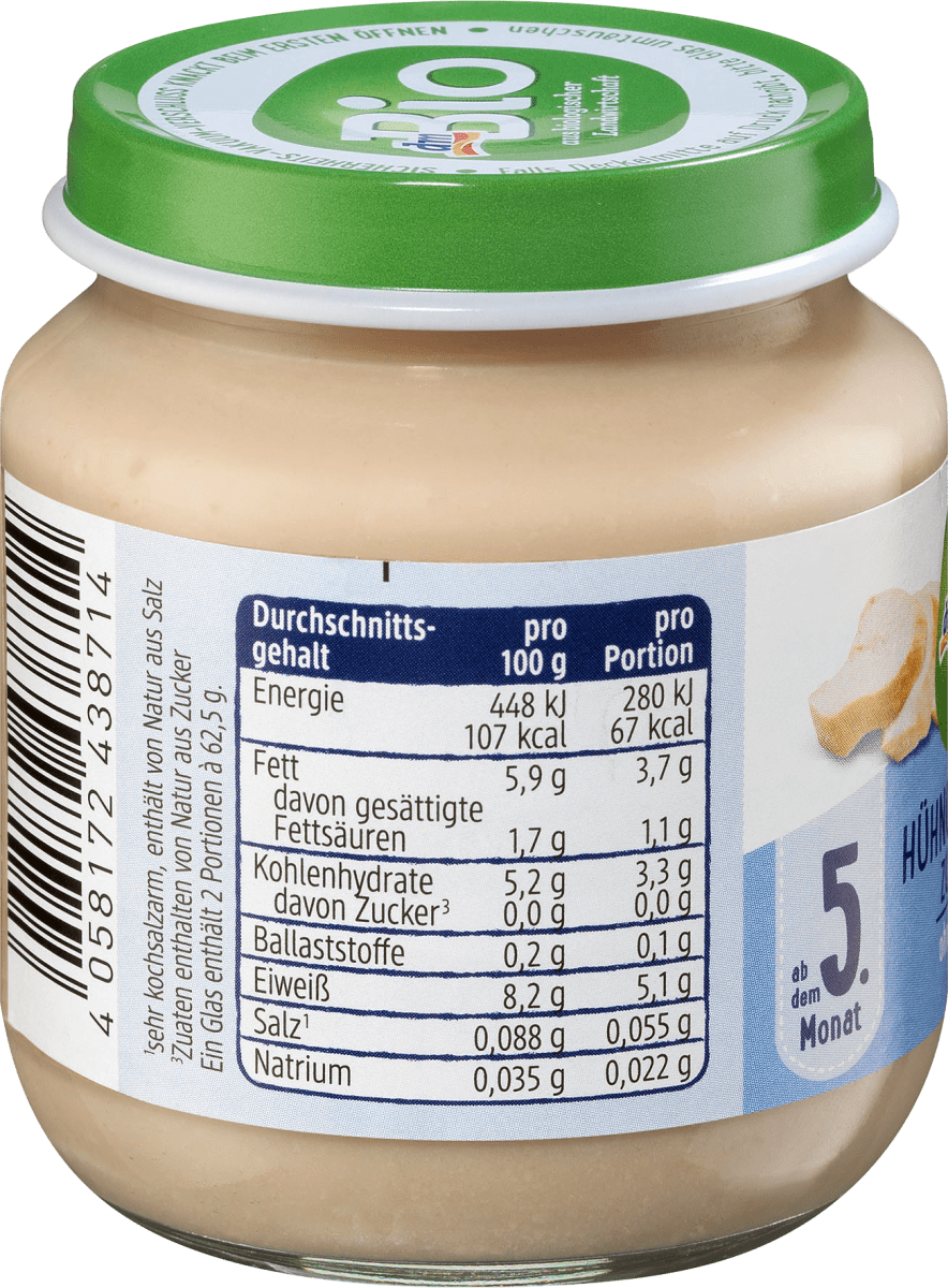 Hühnchenfleisch Zubereitung ab dem 5. Monat, 125 g