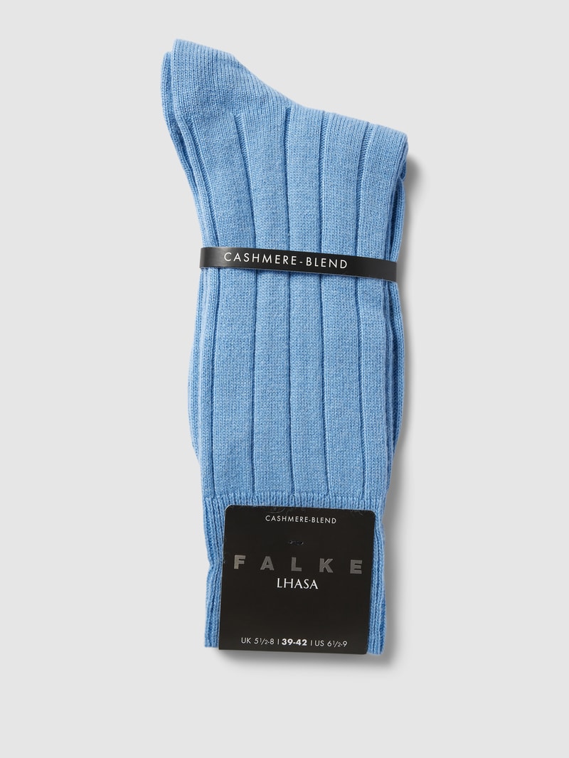 Socken mit elastischem Rippenbündchen in hellblau