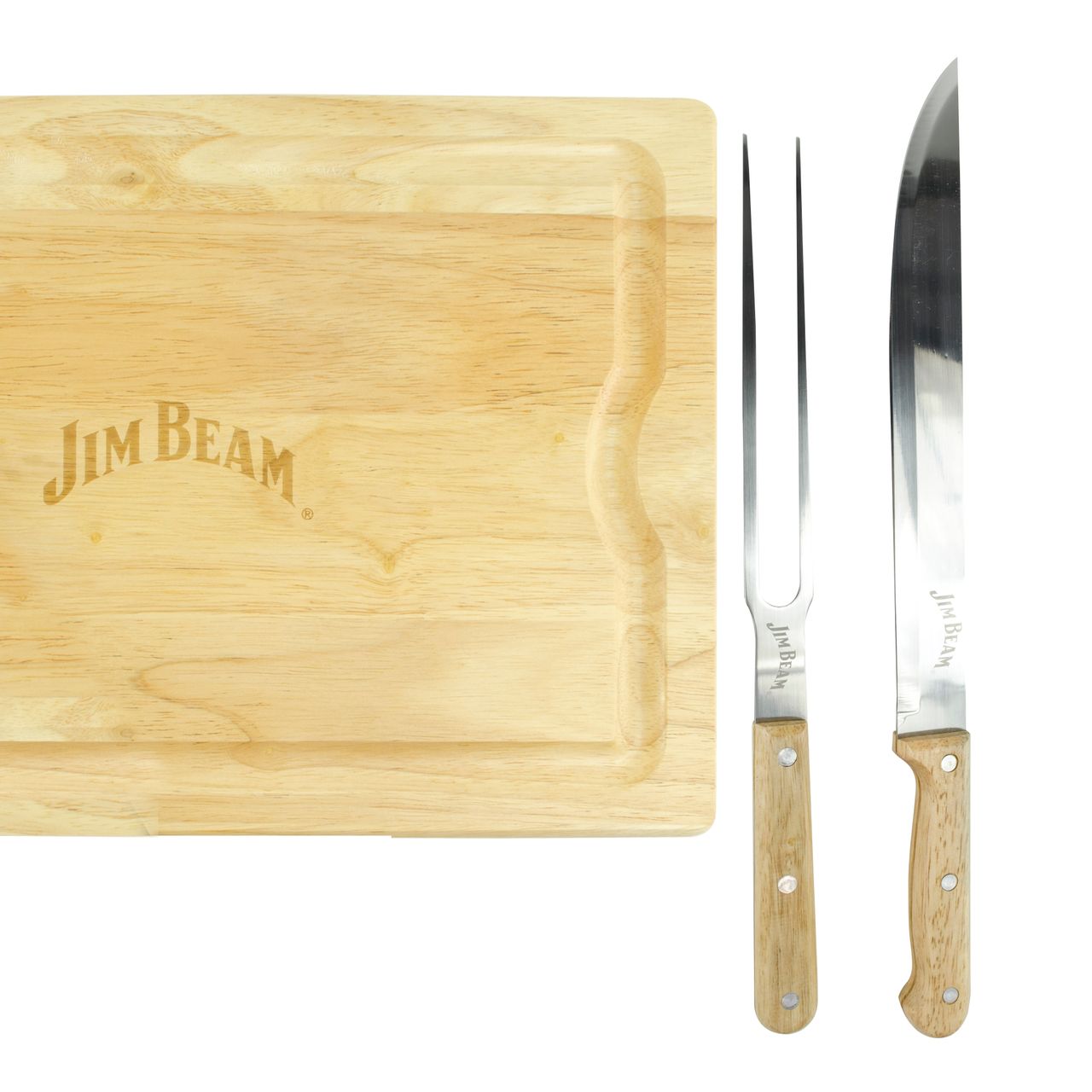 Jim Beam Schneidebrett mit Messer und Gabel