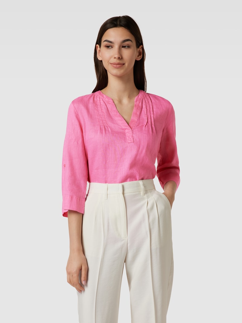 Leinentunika mit Allover-Muster in pink