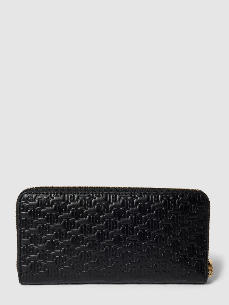 Portemonnaie mit Allover-Muster in schwarz