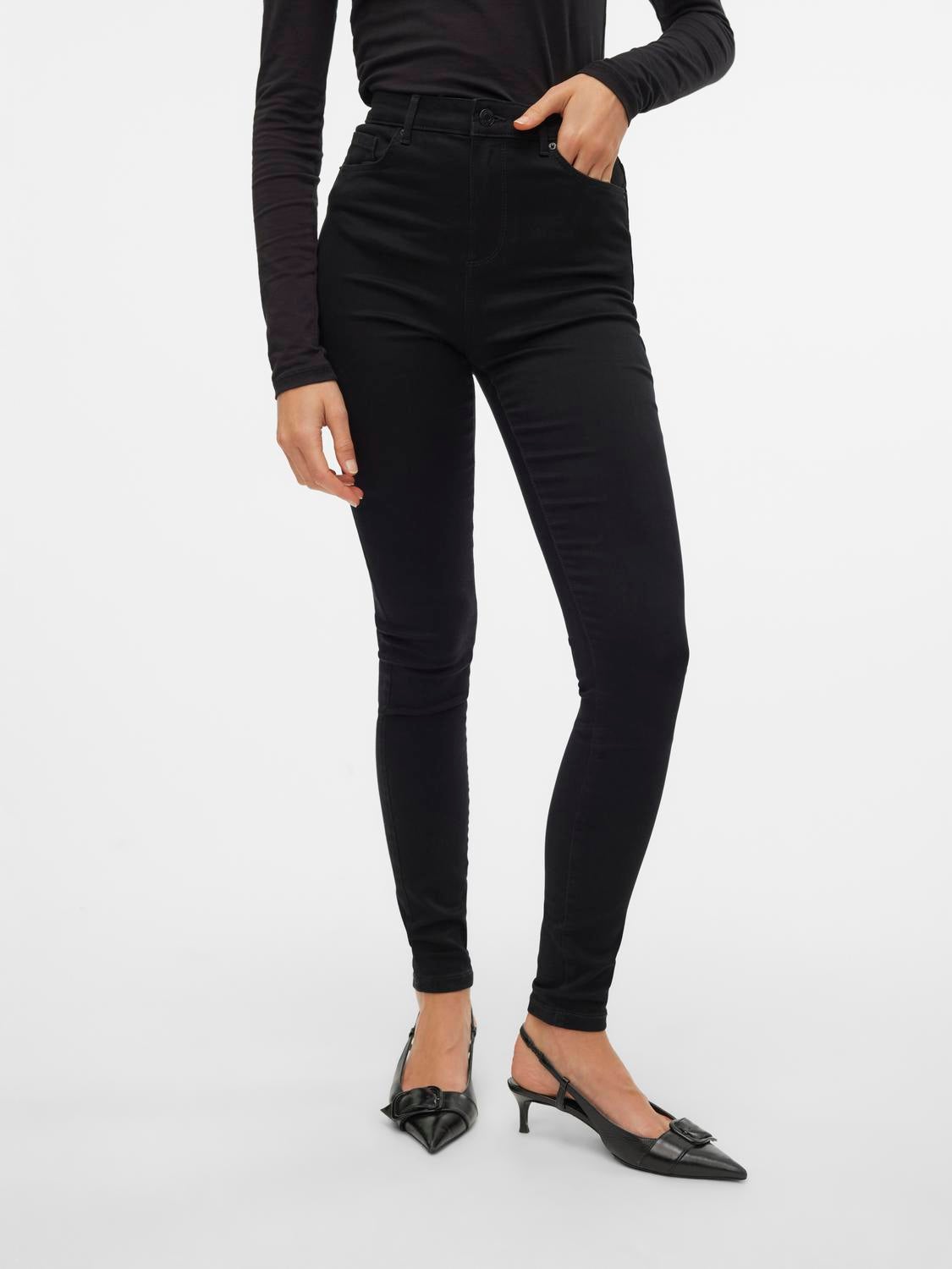 VMSOPHIA Hohe Taille Slim Fit Jeans