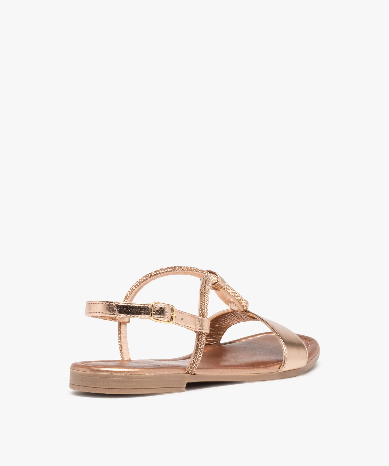 Sandales femme scintillantes avec bride à strass rose | GEMO