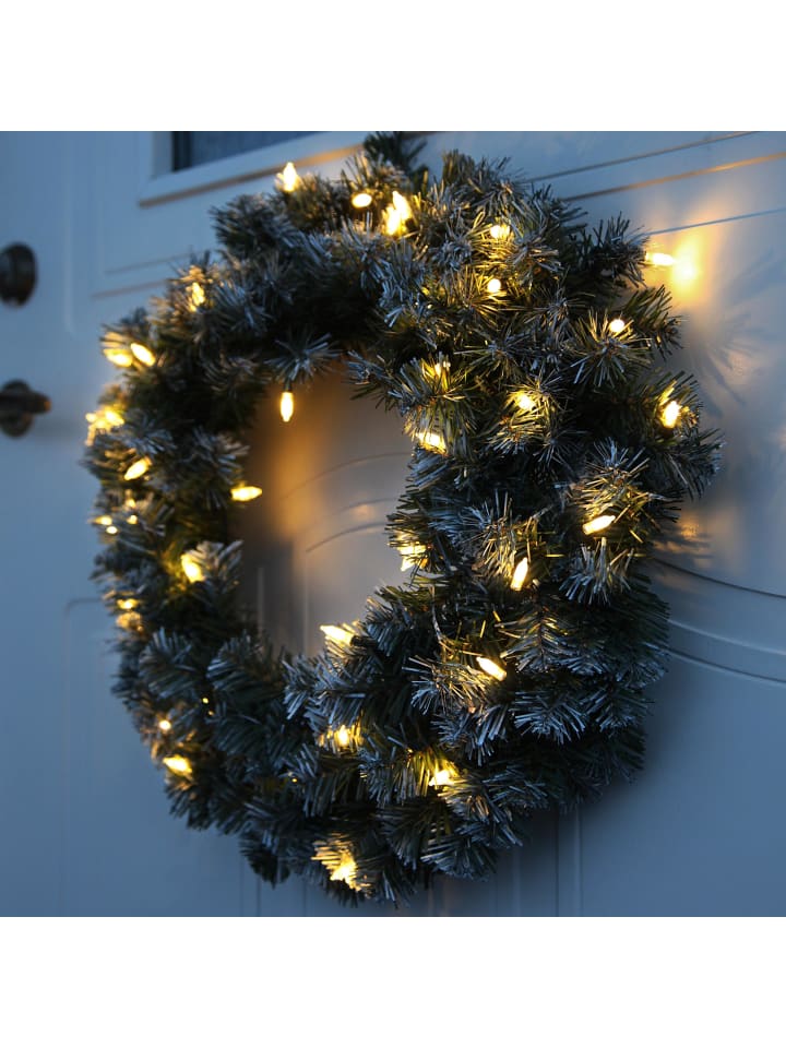 STAR Trading LED Weihnachtskranz 'Edmonton', Ø 50cm, outdoor in Grün günstig kaufen onesize