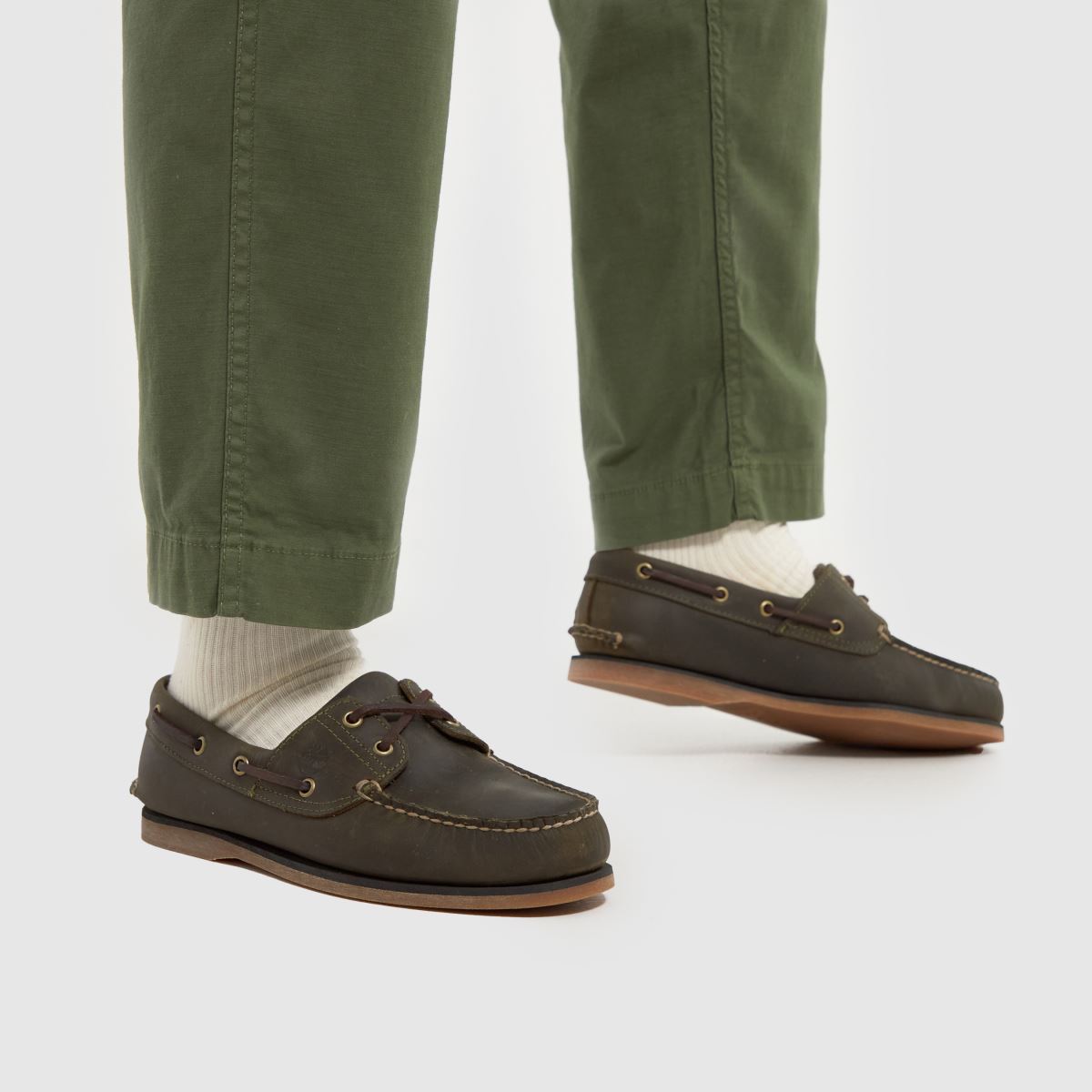Timberland klassiska båtskor i khaki