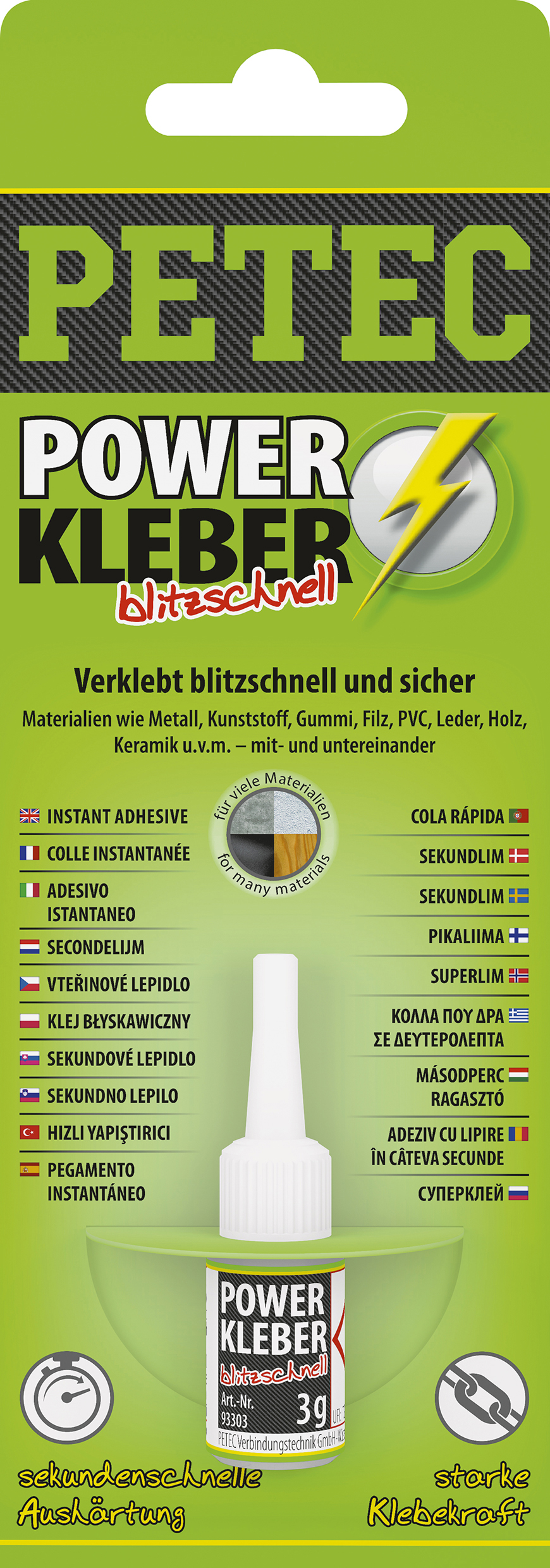 Power-Kleber Blitzschnell, 3 g, Petec - ATU