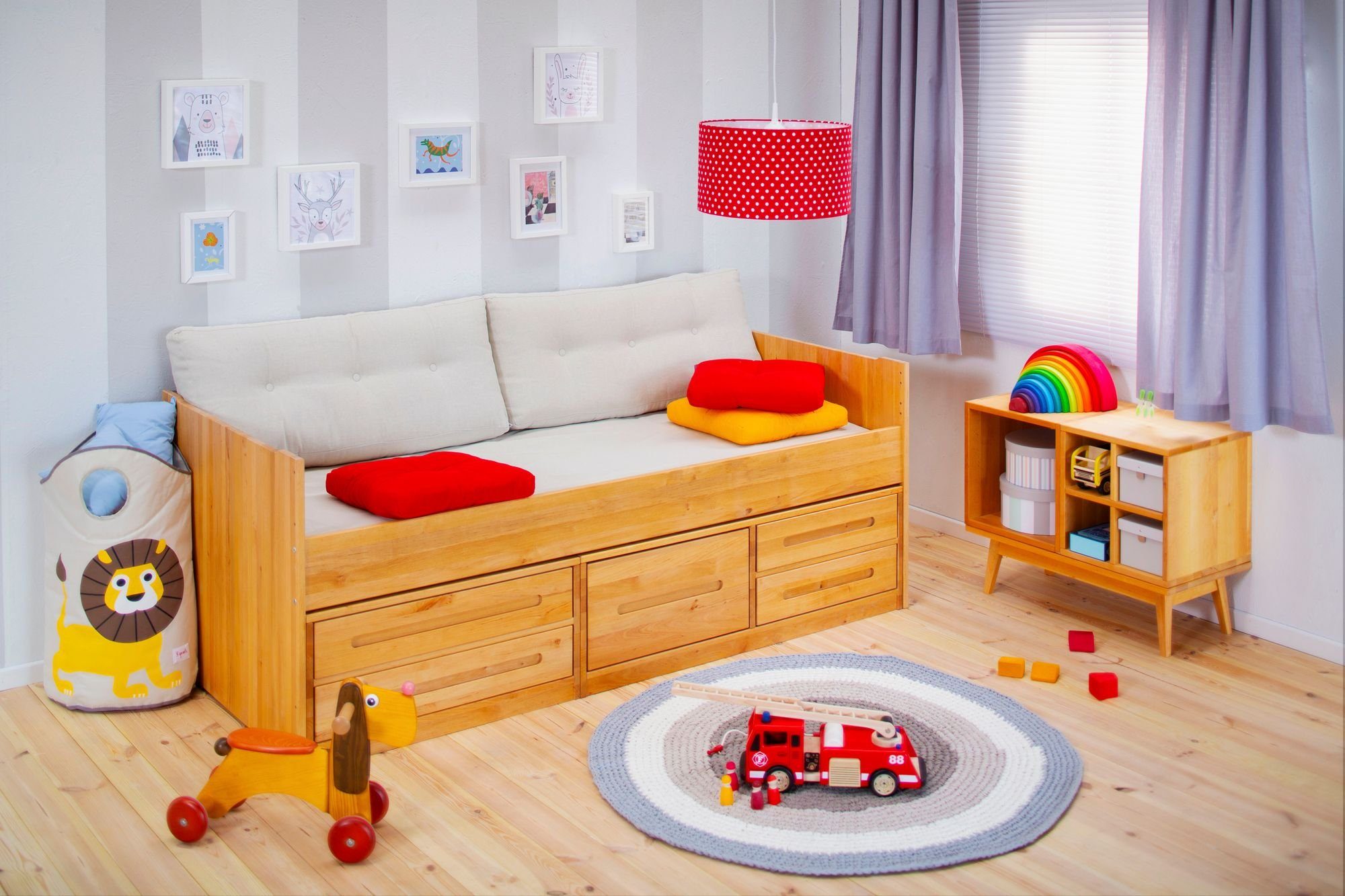 BioKinder - Das gesunde Kinderzimmer Sitzkissen, Rückenkissen 100x40 cm Dunkelgrau