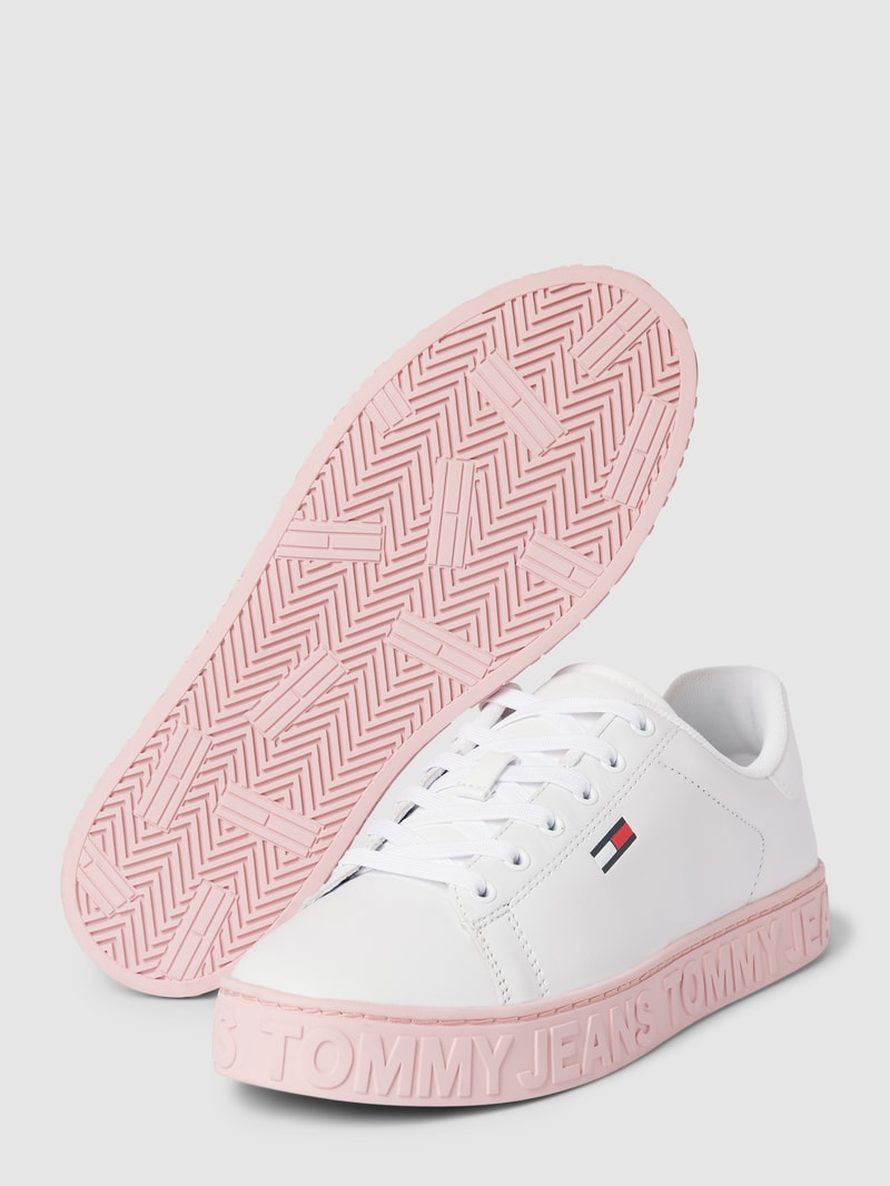 Sneaker mit Label-Details Modell 'COOL' in hellrosa