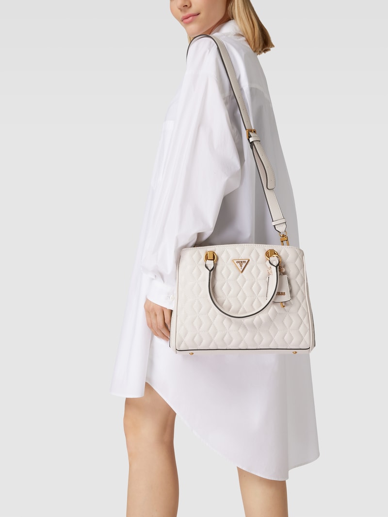 Handtasche in Stepp-Optik in offwhite