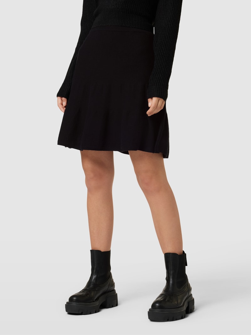 Knielanger Rock mit Strukturmuster Modell 'VIRIL' in schwarz