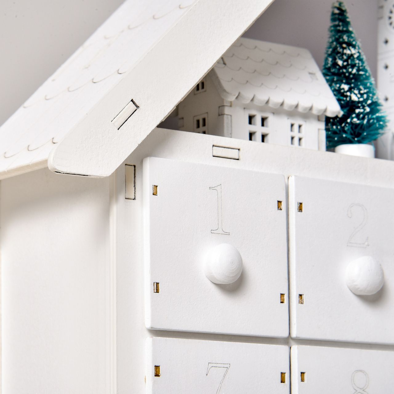 HOMCOM Adventskalender Weihnachtsdekoration 24 Schubladen LED klassisch
