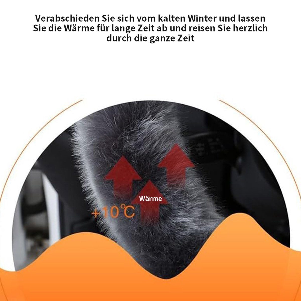 götäzer Lenkradbezug Auto-Plüsch-Lenkradbezug, Unisex-Kurzbezug aus Plüschsamt, ganzjährig warmer Griff